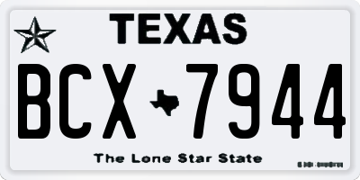 TX license plate BCX7944