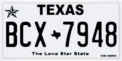 TX license plate BCX7948