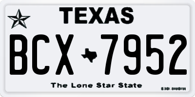 TX license plate BCX7952