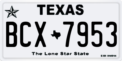 TX license plate BCX7953