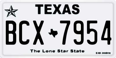 TX license plate BCX7954