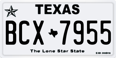 TX license plate BCX7955