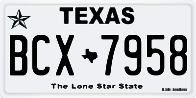 TX license plate BCX7958