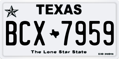 TX license plate BCX7959