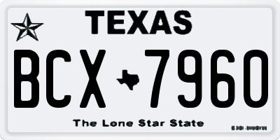 TX license plate BCX7960