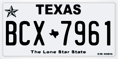 TX license plate BCX7961