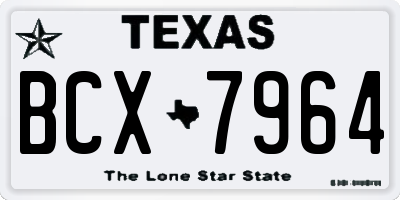 TX license plate BCX7964