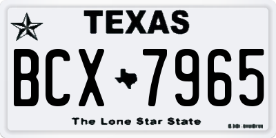 TX license plate BCX7965