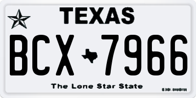 TX license plate BCX7966