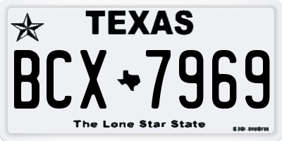TX license plate BCX7969
