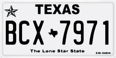 TX license plate BCX7971