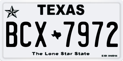 TX license plate BCX7972