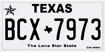 TX license plate BCX7973