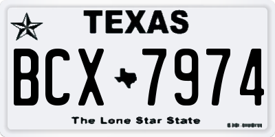 TX license plate BCX7974
