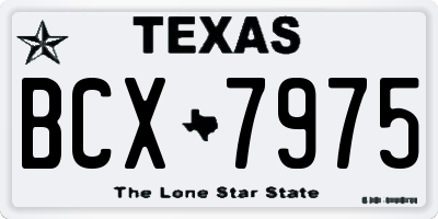 TX license plate BCX7975