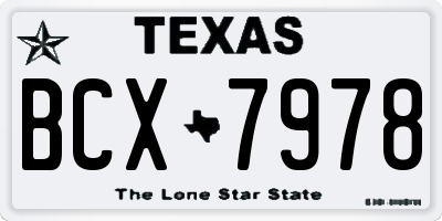 TX license plate BCX7978