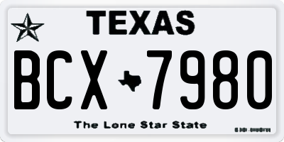 TX license plate BCX7980