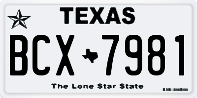 TX license plate BCX7981