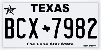 TX license plate BCX7982