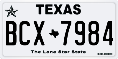 TX license plate BCX7984