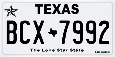 TX license plate BCX7992