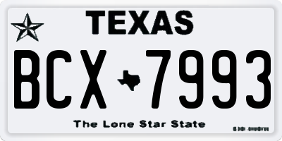 TX license plate BCX7993