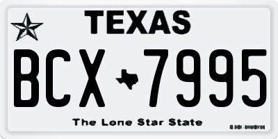 TX license plate BCX7995