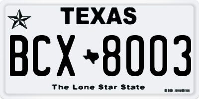 TX license plate BCX8003