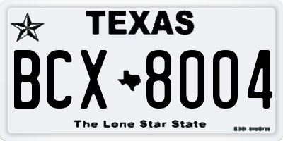 TX license plate BCX8004