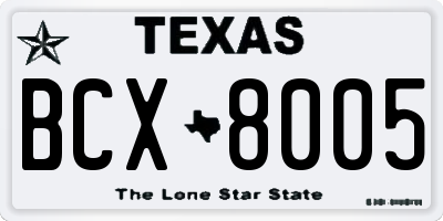 TX license plate BCX8005