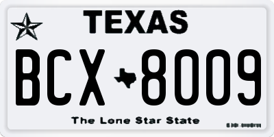 TX license plate BCX8009
