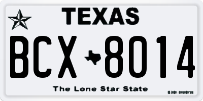 TX license plate BCX8014