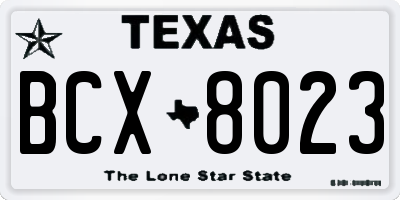TX license plate BCX8023