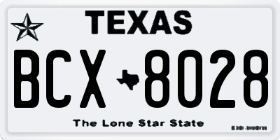 TX license plate BCX8028
