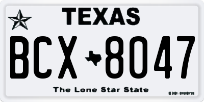 TX license plate BCX8047