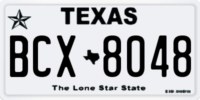 TX license plate BCX8048