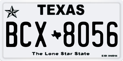 TX license plate BCX8056