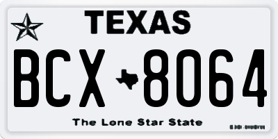 TX license plate BCX8064