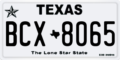 TX license plate BCX8065