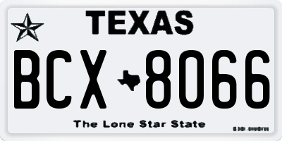 TX license plate BCX8066
