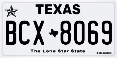 TX license plate BCX8069