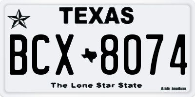 TX license plate BCX8074