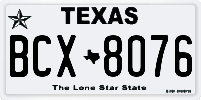TX license plate BCX8076