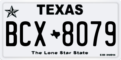 TX license plate BCX8079
