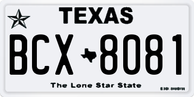 TX license plate BCX8081