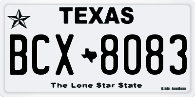 TX license plate BCX8083