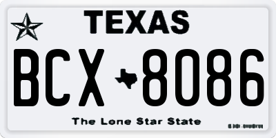 TX license plate BCX8086