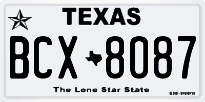 TX license plate BCX8087