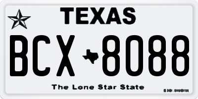 TX license plate BCX8088