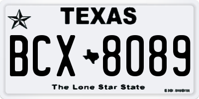 TX license plate BCX8089